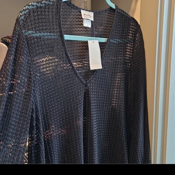 Jordan Taylor Black Sheer Knit Swim Coverup - Picture 3 of 4